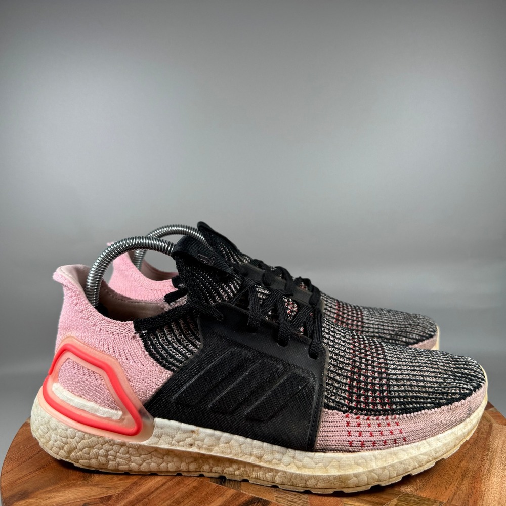 Adidas Ultraboost 19 Womens Running Shoes G26129 Black Pink Active Red Size 10